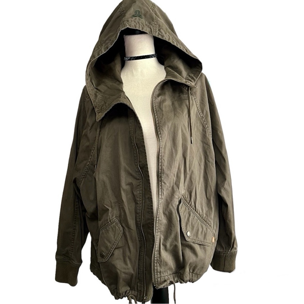 TNA Aritzia hooded military utility jacket